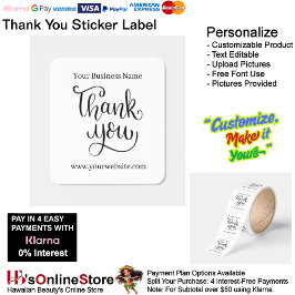 Thank You Label Elegant Packaging Promoting 31 Fyrkantigt Klistermärke