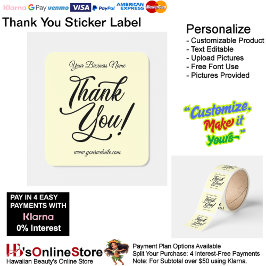 Thank You Label Elegant Packaging Promoting 39 Fyrkantigt Klistermärke