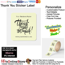 Thank You Label Elegant Packaging Promoting 41 Fyrkantigt Klistermärke