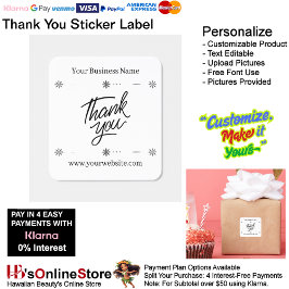 Thank You Label Elegant Packaging Promoting 4 Fyrkantigt Klistermärke