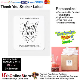 Thank You Label Elegant Packaging Promoting 9 Fyrkantigt Klistermärke