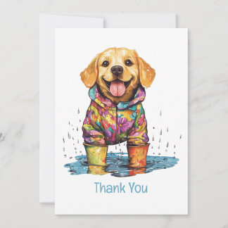 Thank You Labrador Retriever Rain Puddle Tack Kort