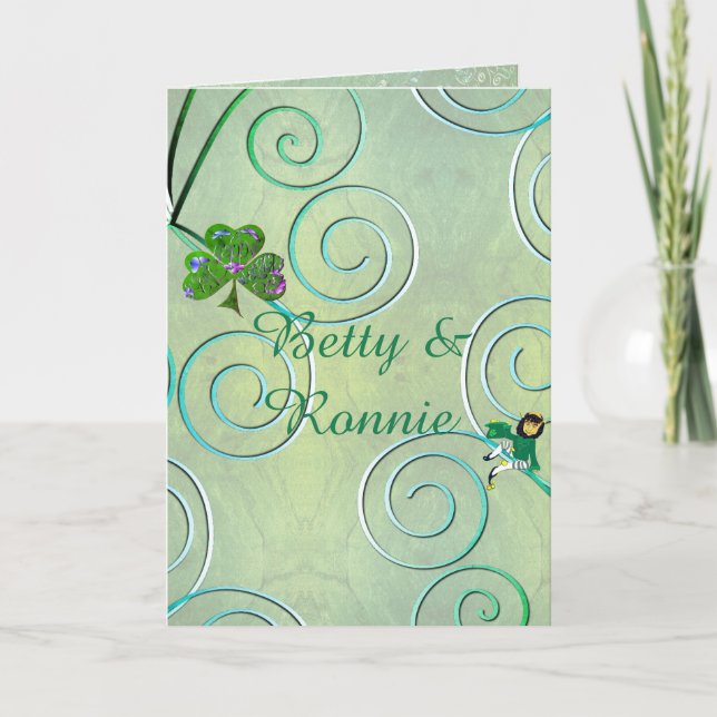 Thank you Leprechaun Folded Greeting Card Kort (Framsida)