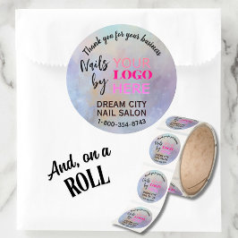 Thank You Logo Manicure Nail Salon Small Business  Runt Klistermärke