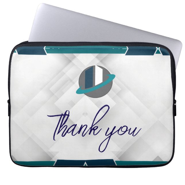 Thank you & Logo white Laptop Fodral (Framsidan)