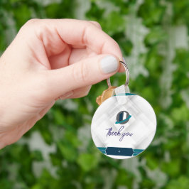 Thank you & Logo white Nyckelring