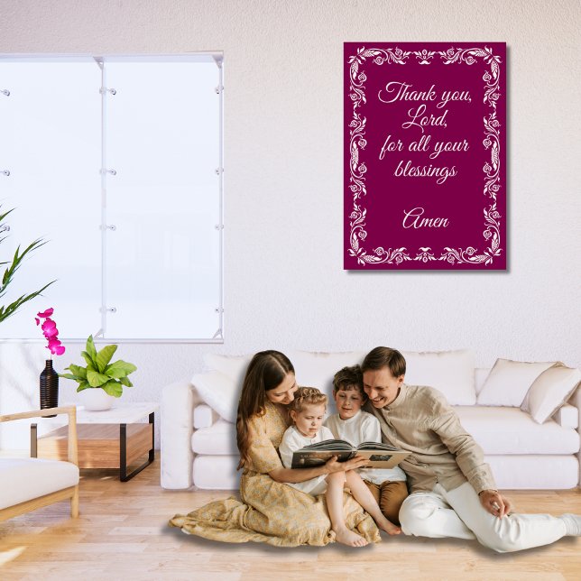 Thank You Lord Blessings Prayer Custom Burgundy  Poster (Skapare uppladdad)