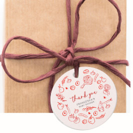 Thank You | Mamma Mia Italian Baby Shower Gåvor Etiketter