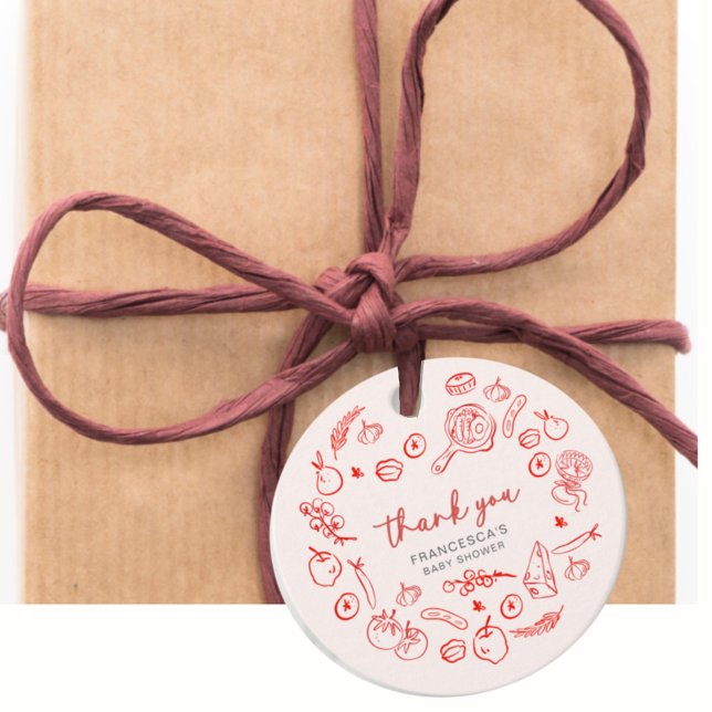 Thank You | Mamma Mia Italian Baby Shower Gåvor Etiketter (Skapare uppladdad)