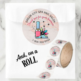 Thank You Manicure Nail Salon Small Business  Runt Klistermärke