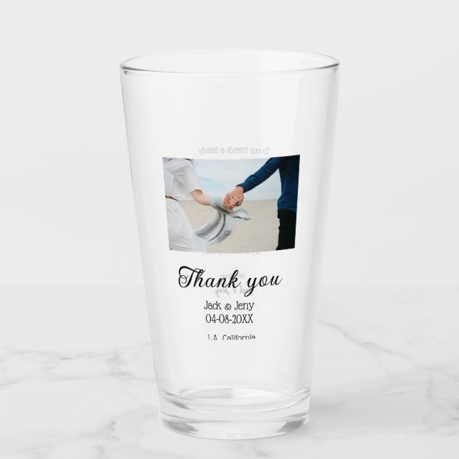 Thank you modern simple wedding couple name messag glaskopp (Framsida)