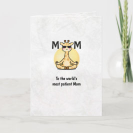 Thank You Mom Giraffe Yoga Mother’s Day Greeting  Kort