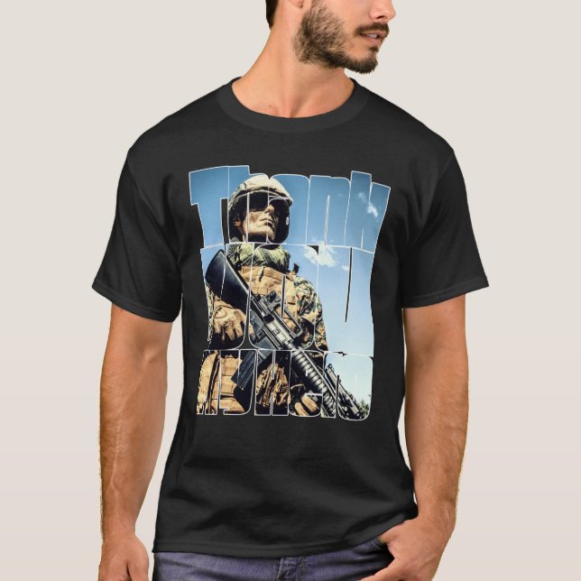 Thank You My Hero Military Veteran  6 T Shirt (Framsida)