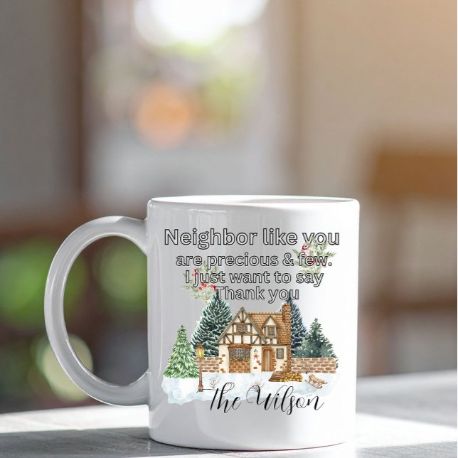 Thank You Neighbours Heart Christmas 2025 Magisk Mugg (Skapare uppladdad)