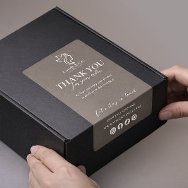 Thank You Neutral Beige Beauty Shipping label Fraktsedel