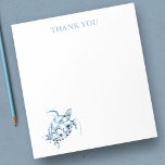 Thank You Notepads Sea Turtle Stationery Anteckningsblock<br><div class="desc">Elegant and coastal,  this personalized stationery features the words "Thank You" with a watercolor sea turtle in shades of blue. Perfect for weddings or your summer notes. To see more designs like this visit www.zazzle.com/dotellabelle

Watercolor art and design by Victoria Grigaliunas</div>