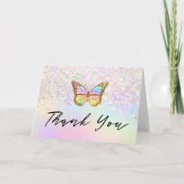 thank you pastel butterfly kort