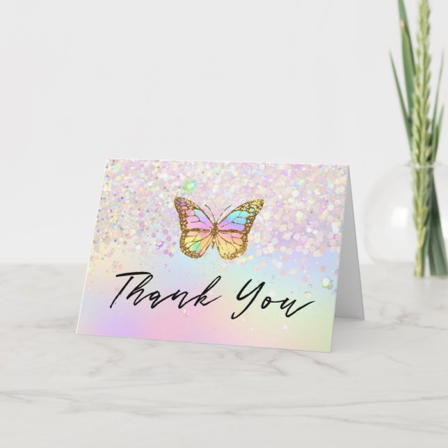 thank you pastel butterfly kort (Framsida)