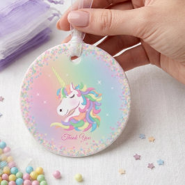 Thank You Pastel Magical Unicorn Birthday Gåvor Etiketter
