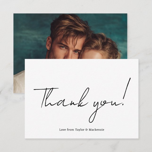 Thank You Photo Personalized Anteckningskort (Fram/baksida)