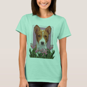 Thank You - Pink Tulips - Basenji Tee