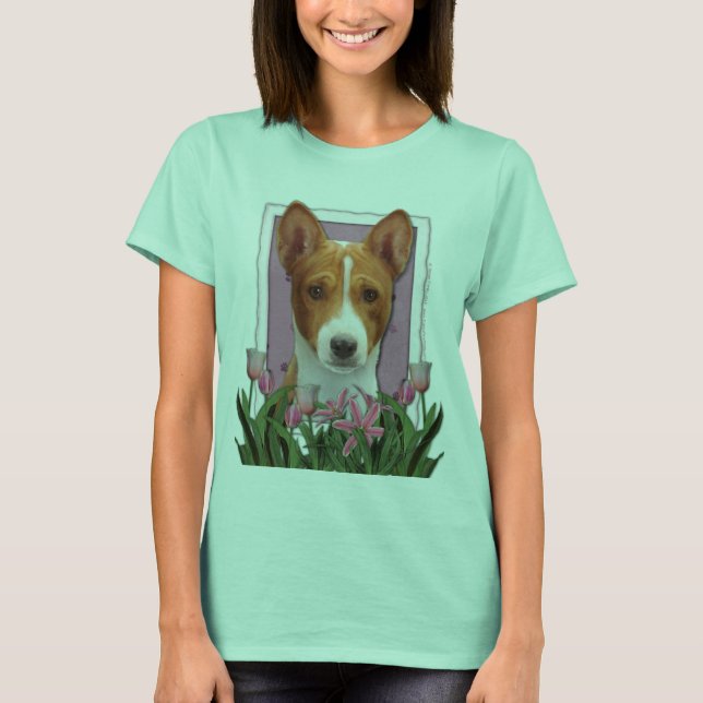 Thank You - Pink Tulips - Basenji Tee (Framsida)