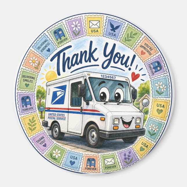 Thank you Postal Workers  Magnet (Framsidan)
