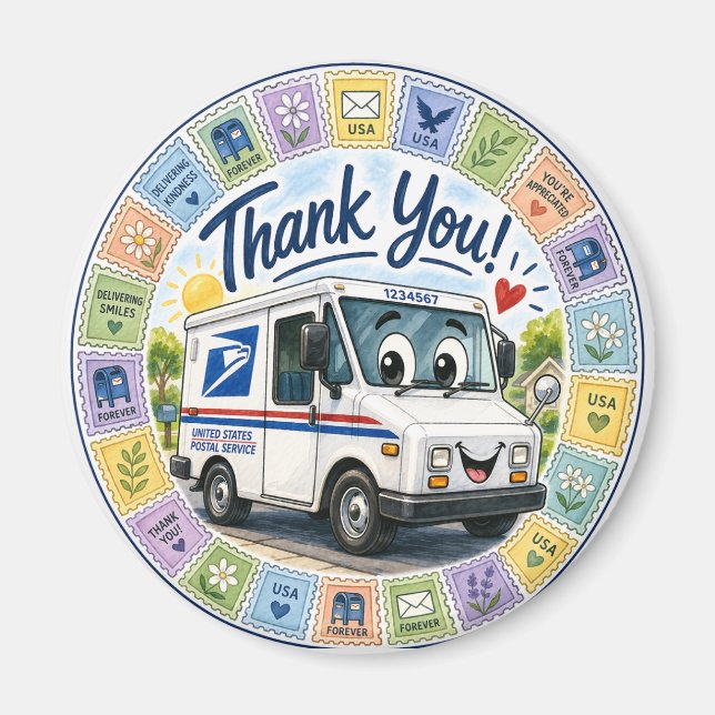 Thank you Postal Workers  Magnet (Framsidan)