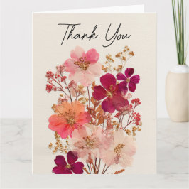 Thank You Pressed flower design Tack Kort