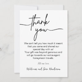 Thank You Script Wedding Photo Thank You Card Tack Kort