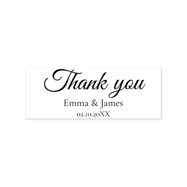 Thank You Script  Wedding Rubber Stamp Stämpel (Stämplad)
