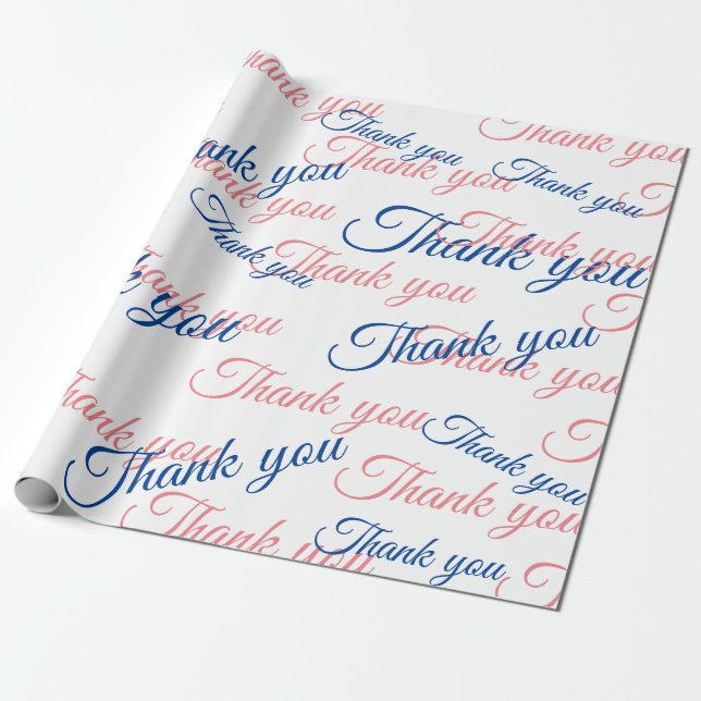 Thank You Script Wrapping Paper Presentpapper (Utrullad)