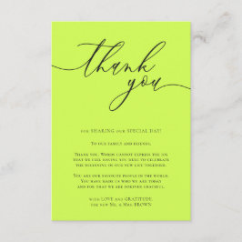 Thank you simple minimalist Cyber Lime Jet Black Tilläggskort