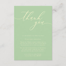 Thank you simple minimalist Pistachio & Cream Tilläggskort
