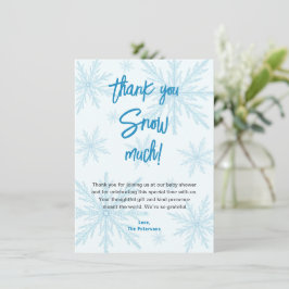 Thank You Snow Much Snowflakes Boy Baby Shower Tack Kort