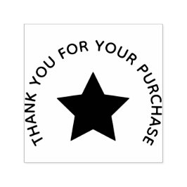 “Thank You” Star Accent Rubber Stamp Självfärgande Stämpel