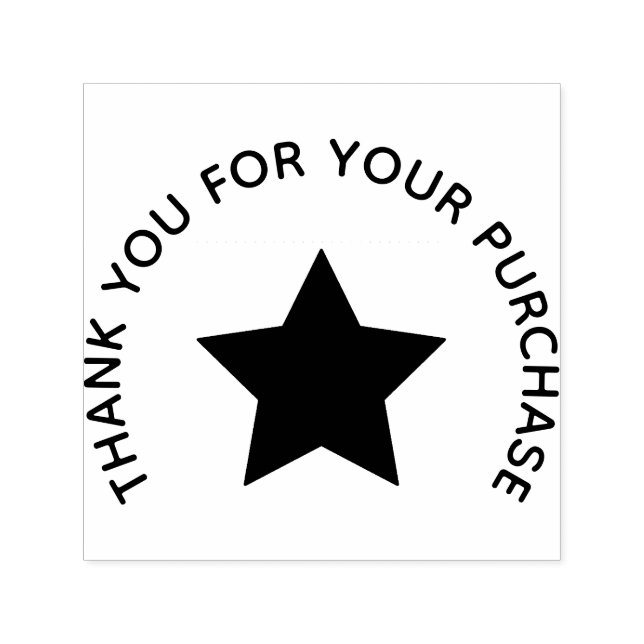 “Thank You” Star Accent Rubber Stamp Självfärgande Stämpel (Design)