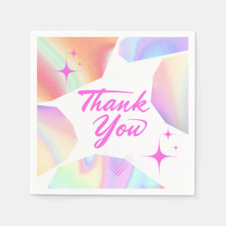 Thank You Star Pastel Gradient Party Paper Napkins Pappersservett