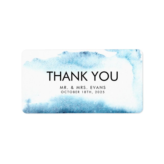 Thank You Sticker for a Modern Wedding. Adressetikett (Framsidan)