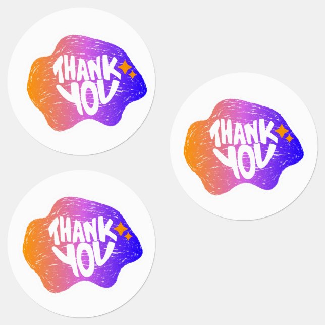 Thank You Sticker – Hand Lettering Gradient Style (Grupp)