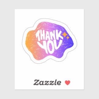  Thank You Sticker – Hand Lettering Gradient Style Klistermärken