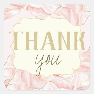 Thank You Stickers Fyrkantigt Klistermärke