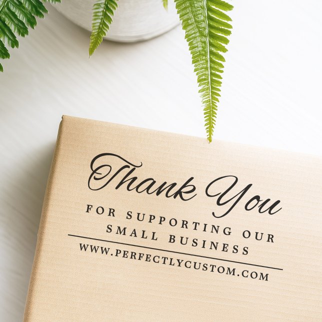 Thank you supporting business URL elegant font Stämpel (Thank you supporting business URL elegant font Rubber Stamp)