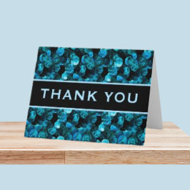 Thank You Swirls Blue Aqua Teal and Black  Tack Kort