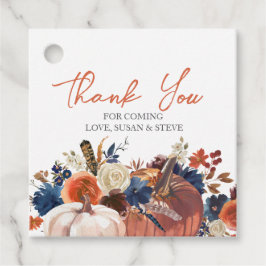 Thank you tags favor Pumpkins floral fall autumn Gåvor Etiketter