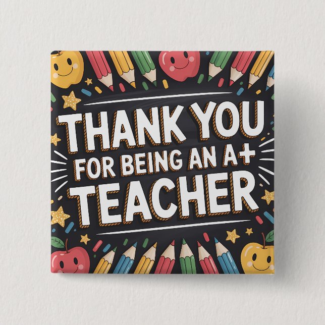 Thank you Teacher Appreciation card Knapp (Framsida)