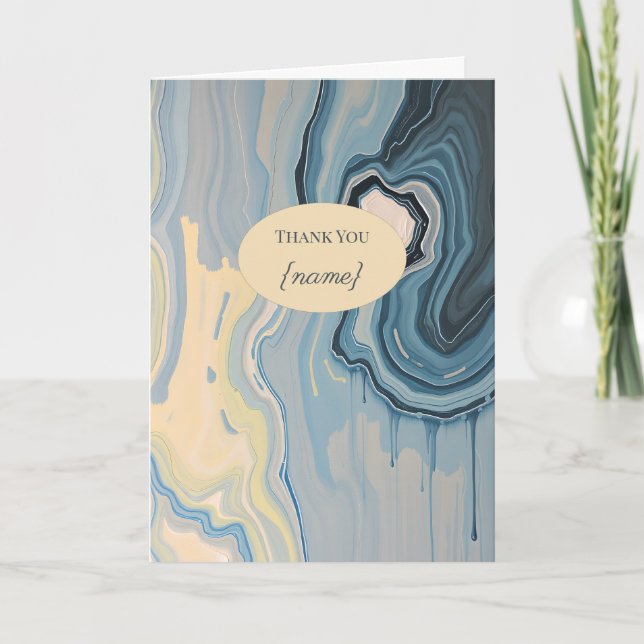 Thank You Teacher Personalized Marble  Kort (Framsida)