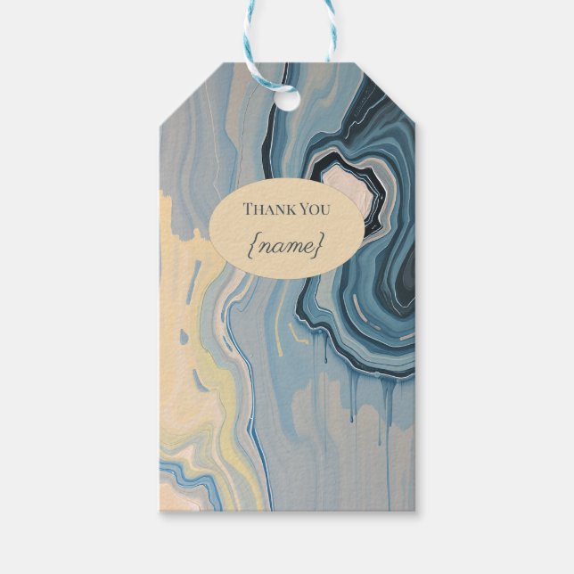 Thank You Teacher Personalized Marble  Presentetikett (Framsidan)