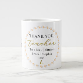 Thank You Teacher – Personalized Name Mug Gift Jumbo Mugg