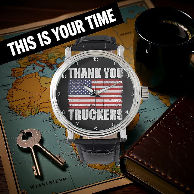 Thank You Truckers American Flag Armbandsur (Skapare uppladdad)